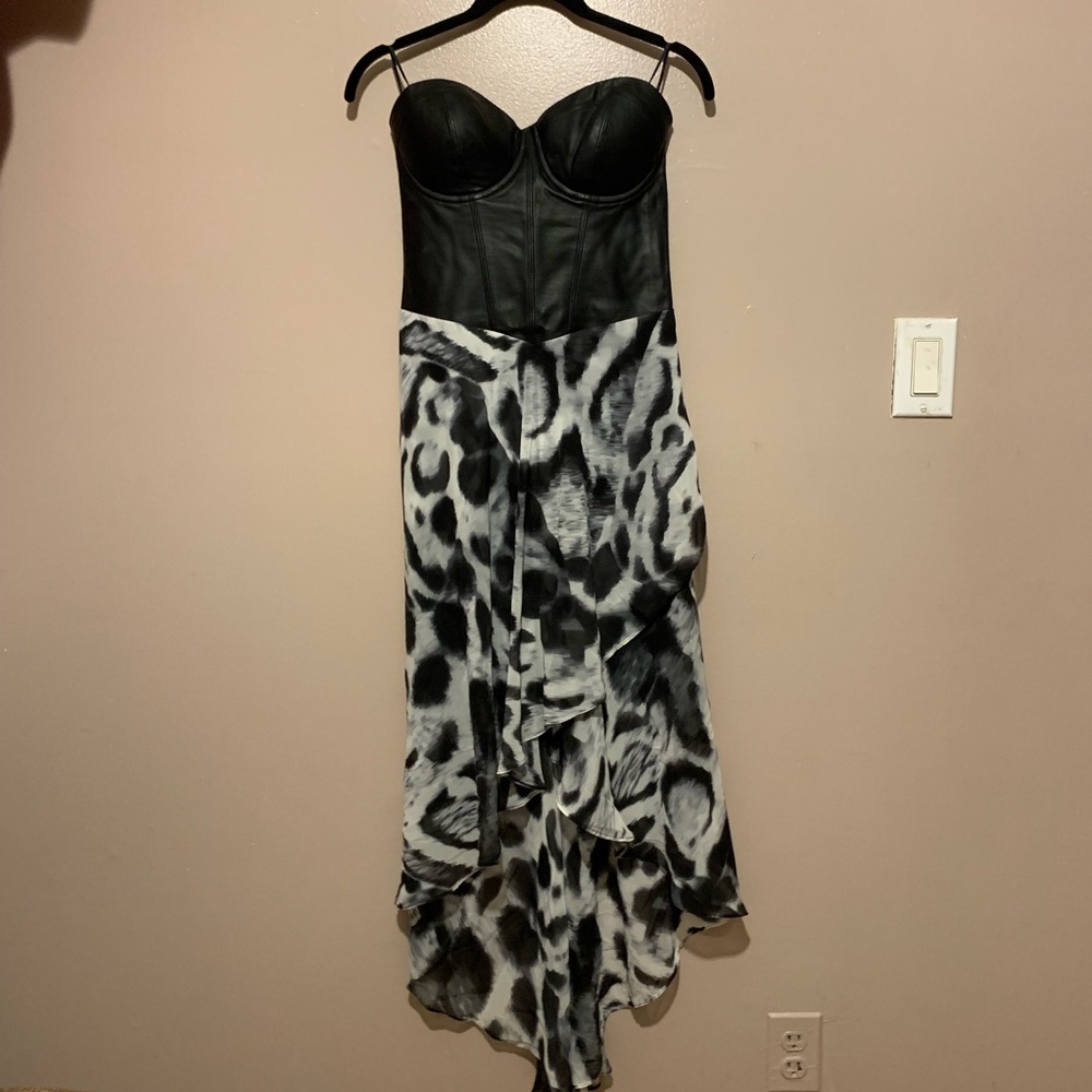GUESS strapless high low dress